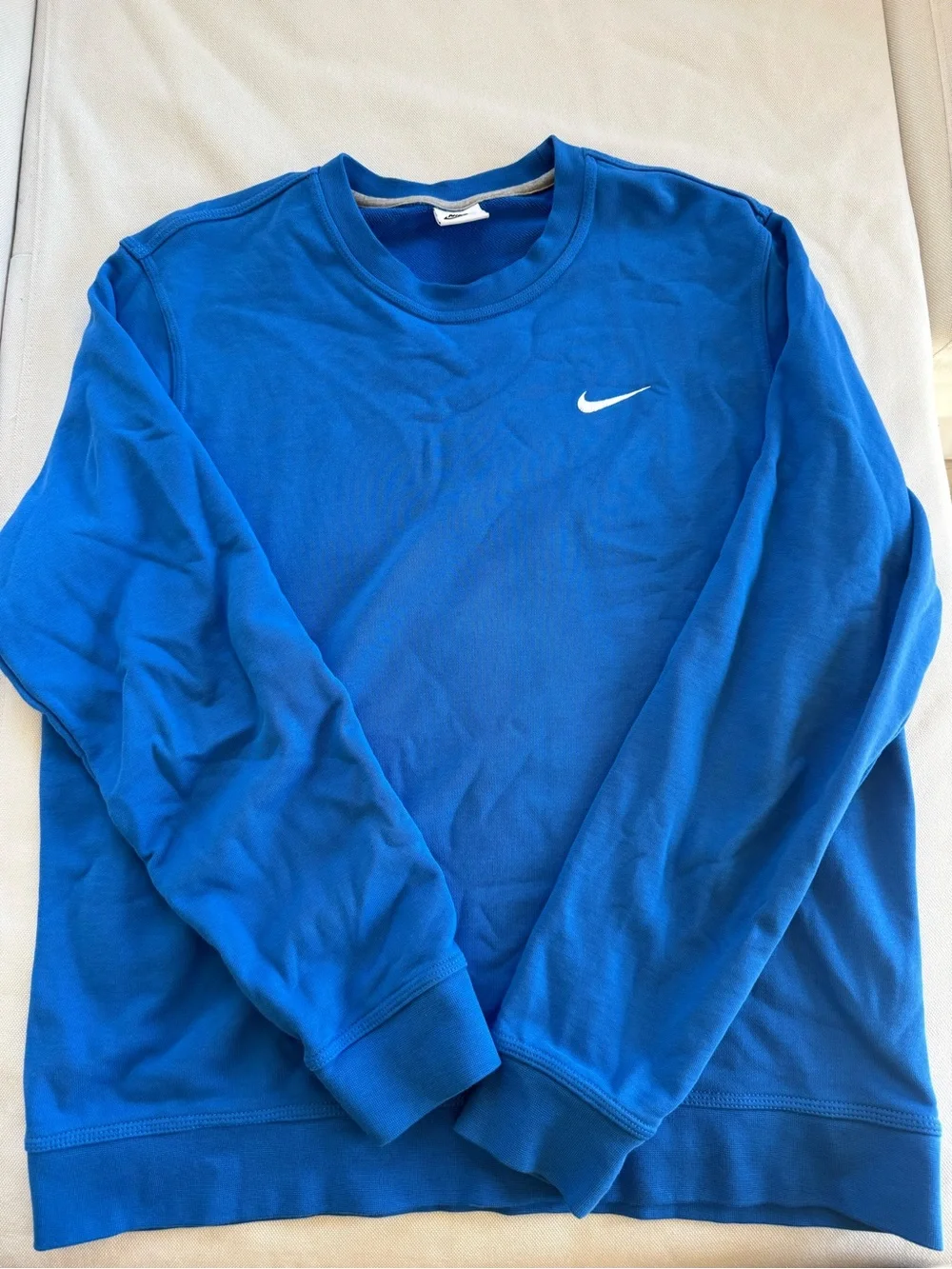 Nike Men’s Royal Blue Crewneck Sweatshirt with White Swoosh